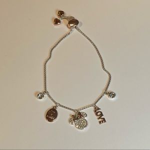 Disney “Life is bowtiful” bracelet, fine silver plated. Featuring Minnie